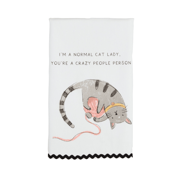Normal Cat Ric Rac Towel by Mud Pie at Confetti Gift and Party Tuscaloosa Alabama