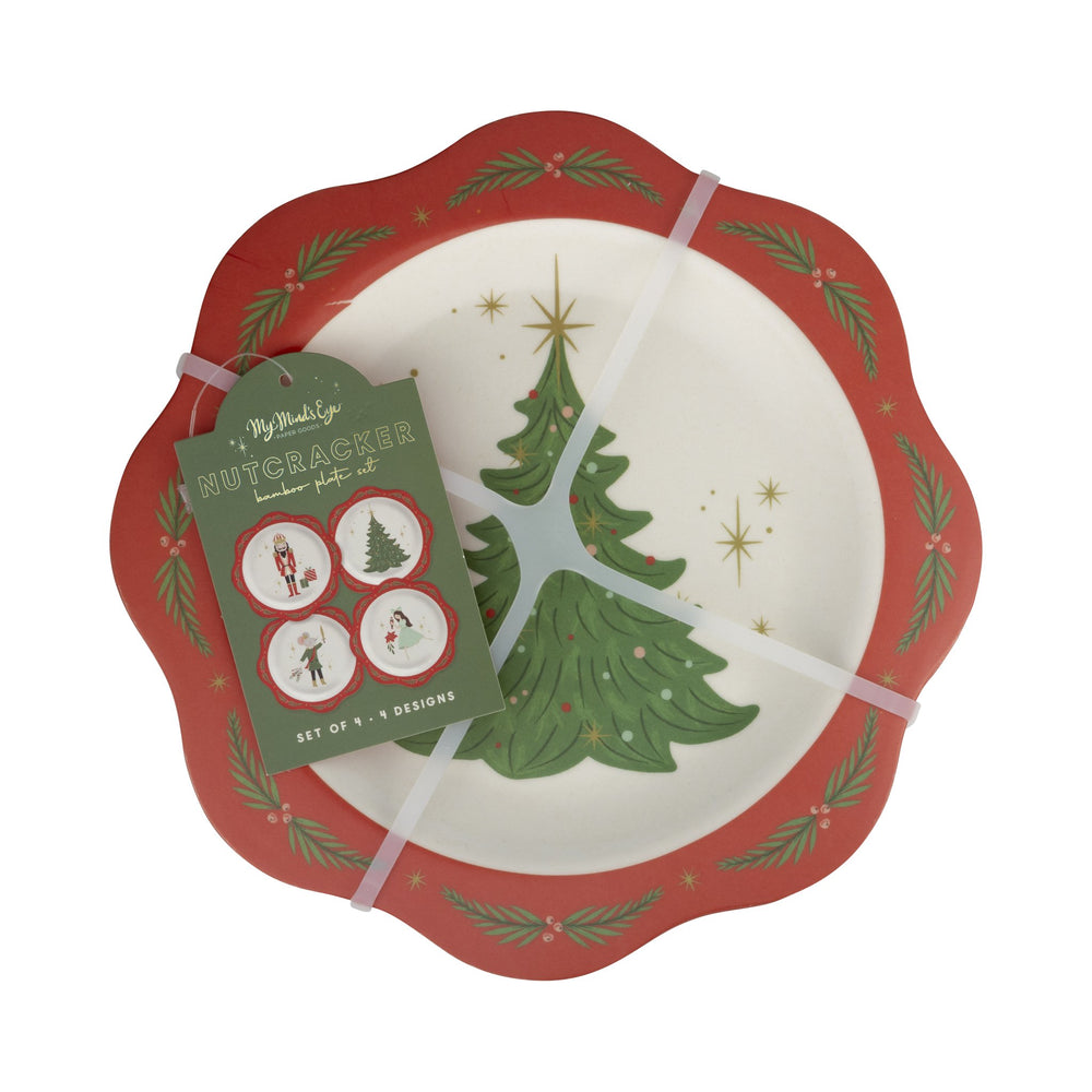 Nutcracker Bamboo 9" Plate Set by My Mind’s Eye at Confetti Gift and Party