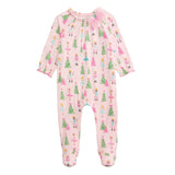 Nutcracker Bamboo Footed Sleeper – Holiday Print with Mesh Bow Detail by Mud Pie at Confetti Gift and Party Tuscaloosa Alabama