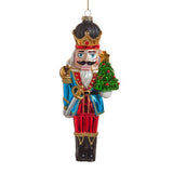 8.25-inch red glass Nutcracker ornament with detailed design, perfect for classic Christmas décor.