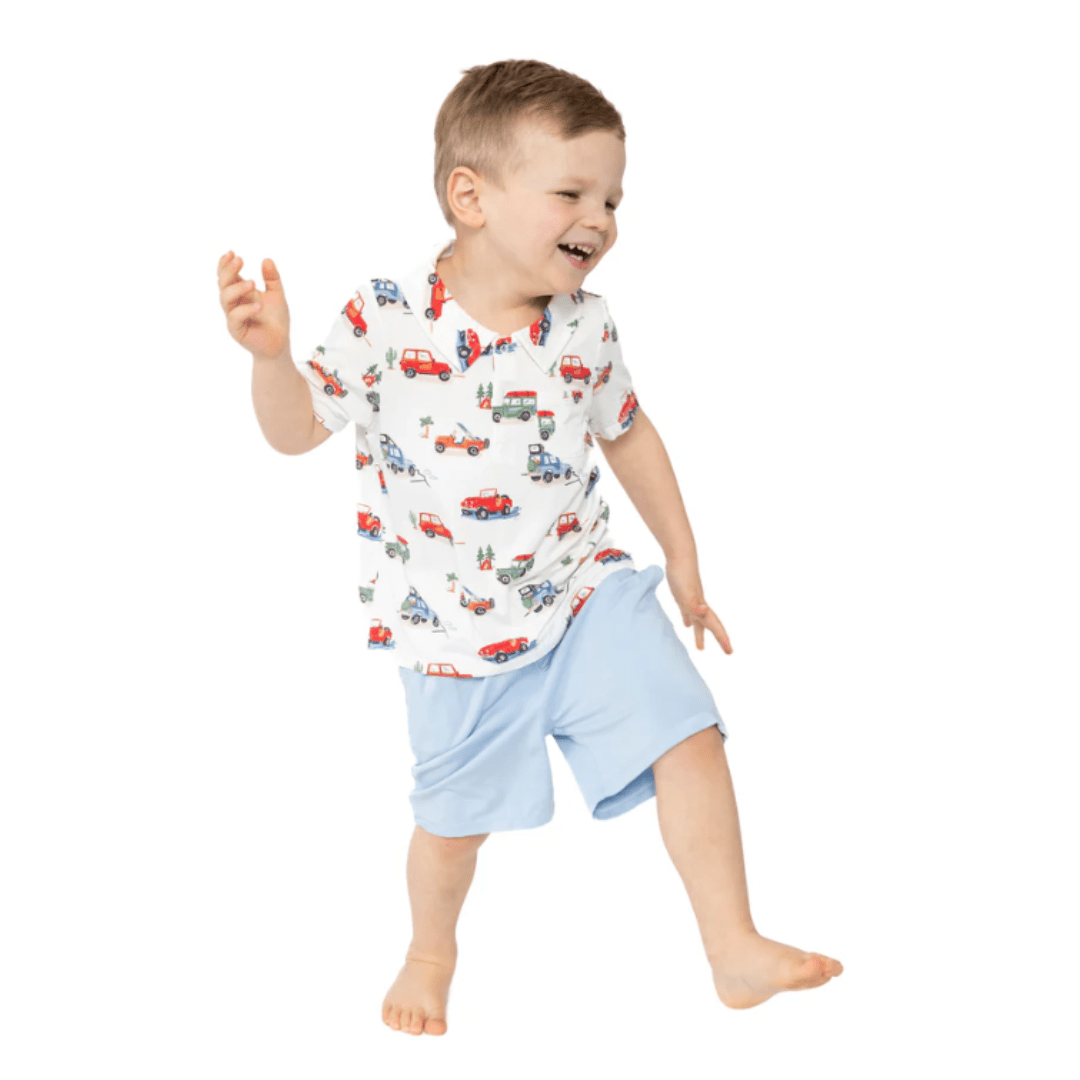 Off - Road Adventure Polo Shirt & Short by Angel Dear at Confetti Gift and Party Tuscaloosa Alabama