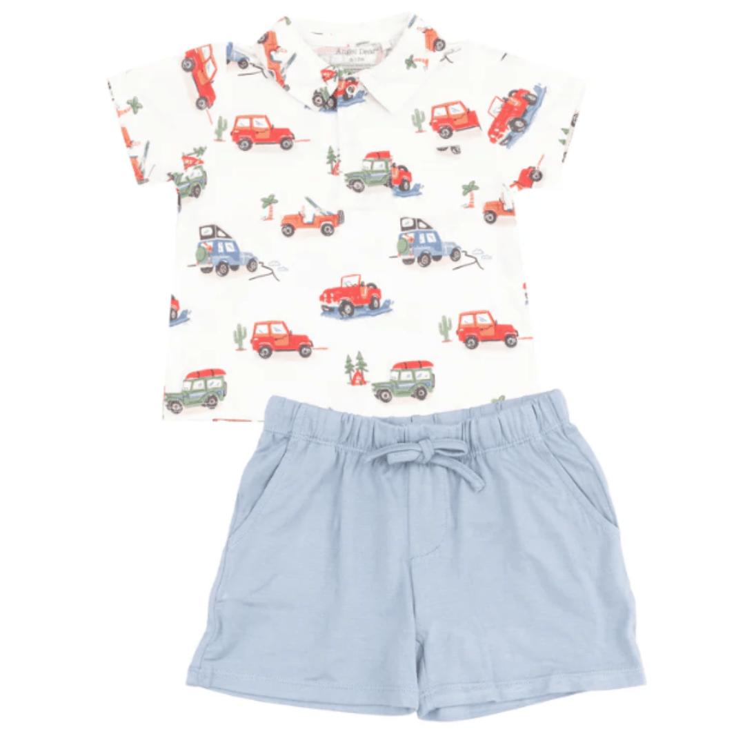 Off - Road Adventure Polo Shirt & Short by Angel Dear at Confetti Gift and Party Tuscaloosa Alabama