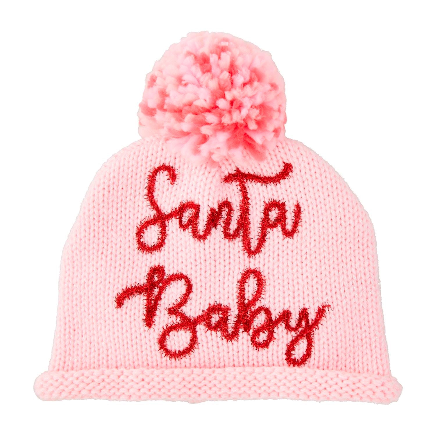 “Oh So Merry” or "Santa Baby" Toddler Holiday Hat – Knit with Pom Pom Top by Mud Pie at Confetti Gift and Party Tuscaloosa Alabama