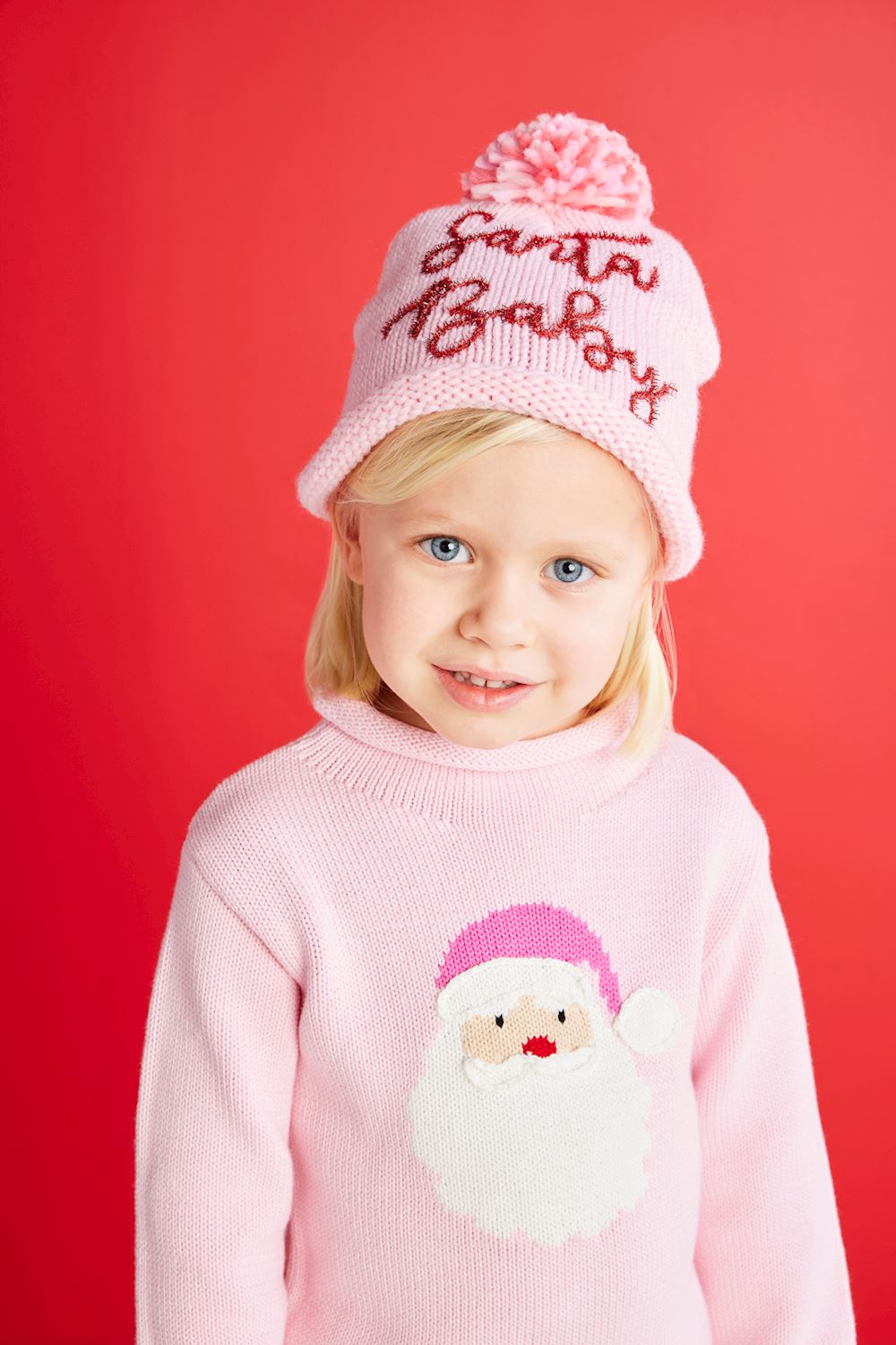 “Oh So Merry” or "Santa Baby" Toddler Holiday Hat – Knit with Pom Pom Top by Mud Pie at Confetti Gift and Party Tuscaloosa Alabama