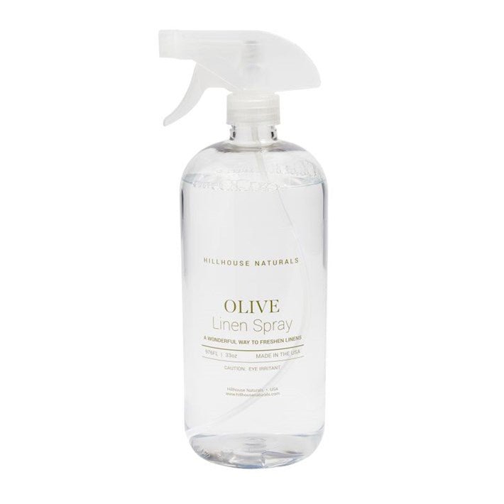 Olive linen spray 1 liter by Hillhouse Naturals/Field+Fleur at Confetti Gift and Party