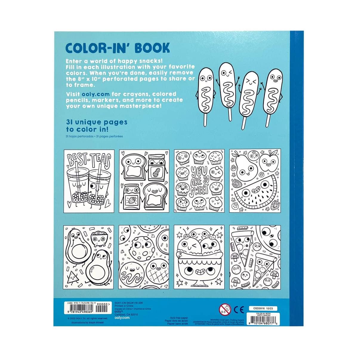 OOLY - Color - in' Book: Happy Snacks Coloring Book by OOLY at Confetti Gift and Party Tuscaloosa Alabama