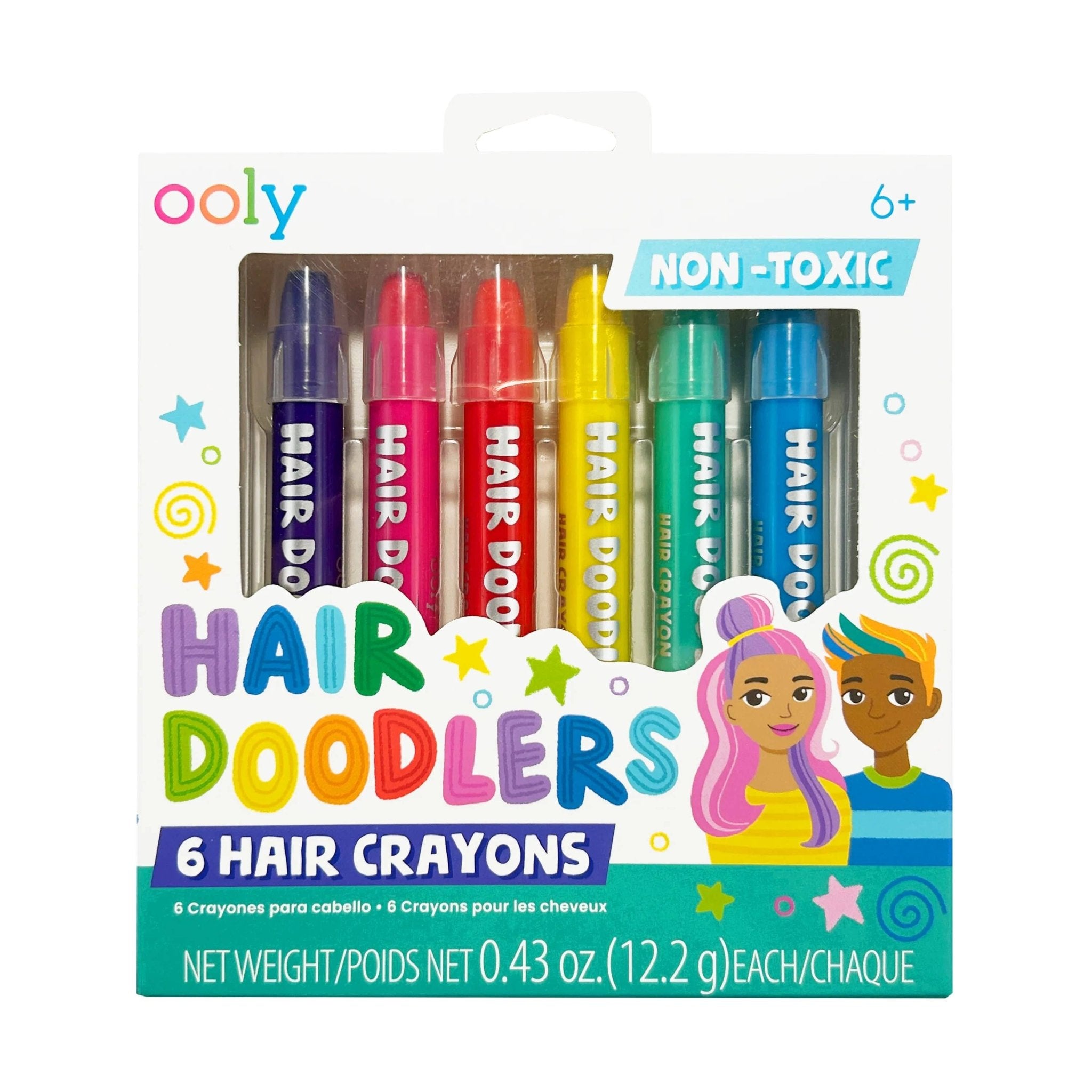 OOLY - Hair Doodlers Hair Crayons - Set of 6 Colors by OOLY at Confetti Gift and Party Tuscaloosa Alabama