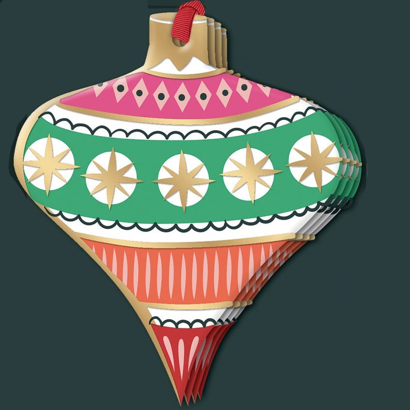 Set of 16 Punch Studio Opulent Ornament Gift Tags in gold foil holiday designs.
