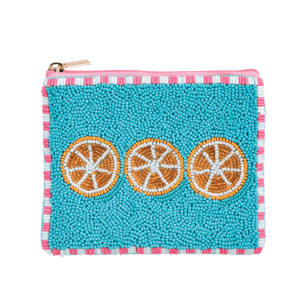 Oranges Beaded Zip Pouch by Mud Pie at Confetti Gift and Party Tuscaloosa Alabama