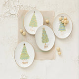 Oval Stoneware Dish with Christmas Tree by Creative Co Op at Confetti Gift and Party Tuscaloosa Alabama