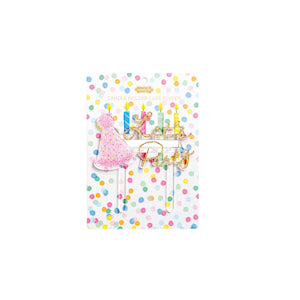 Party Candle Holder Toppers – "Let's Party" Birthday Cake Candle Accessories by Mud Pie at Confetti Gift and Party Tuscaloosa Alabama
