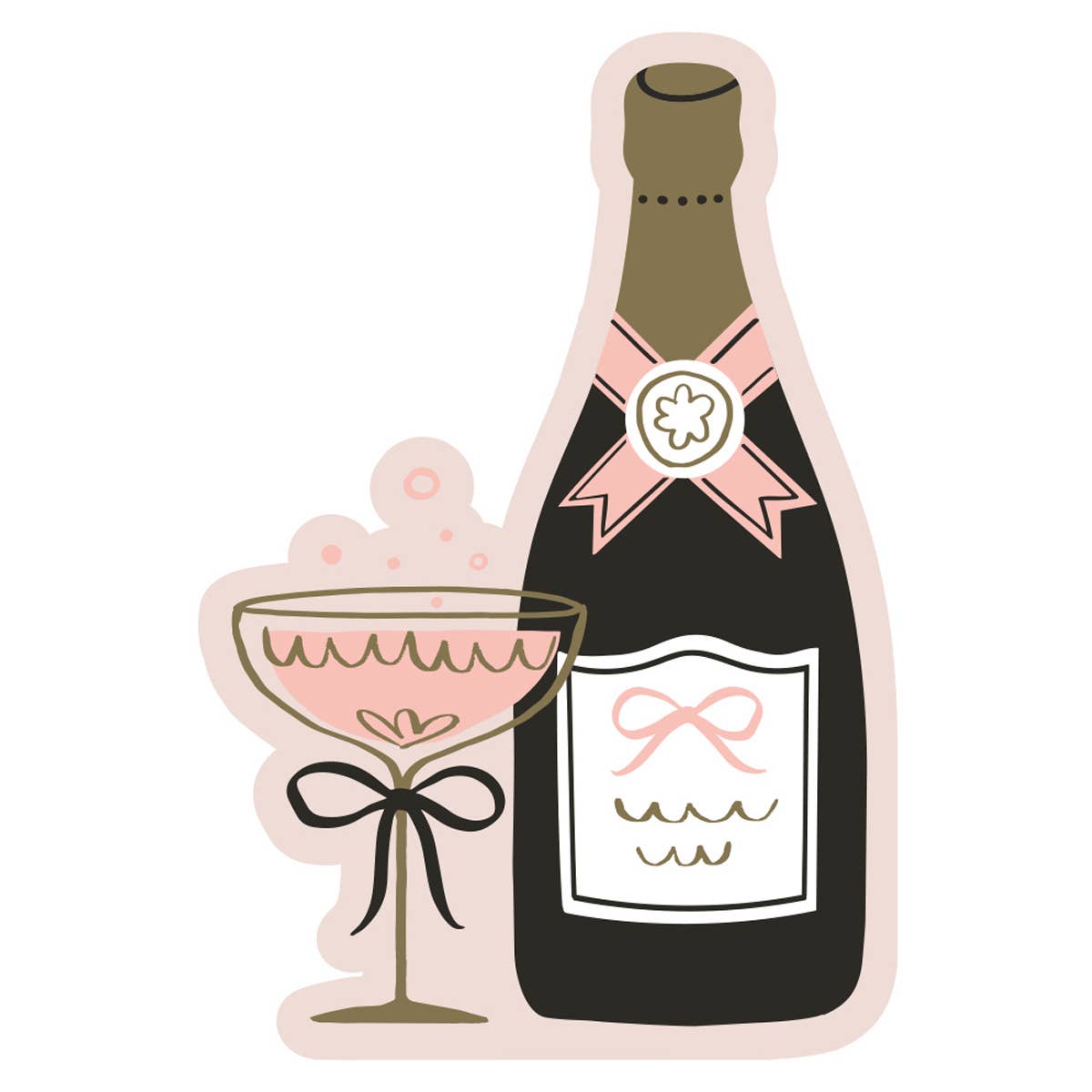 Party Cocktail Napkins | Champagne Bottle - Die Cut - 16ct by Soiree - Sisters at Confetti Gift and Party Tuscaloosa Alabama