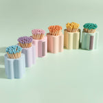 Pastel Flower Vessel with Colorful Matchsticks by Enlighten the Occasion at Confetti Gift and Party
