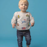 Patched Toddler Boy Sweatshirt by Mud Pie at Confetti Gift and Party Tuscaloosa Alabama