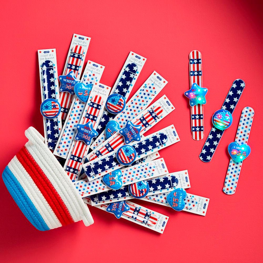 Patriotic Light - Up Slap Bracelets by Mud Pie at Confetti Gift and Party Tuscaloosa Alabama