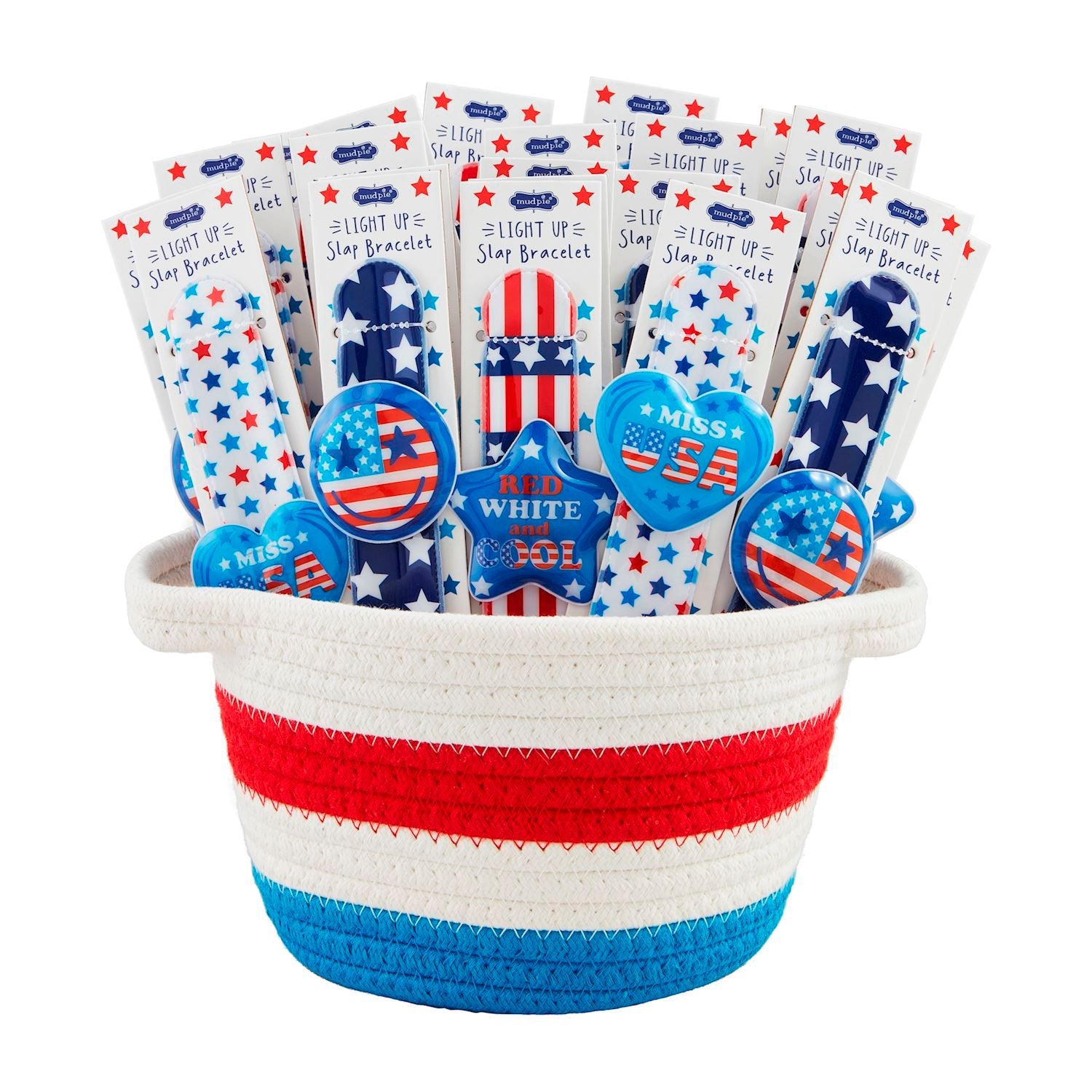 Patriotic Light - Up Slap Bracelets by Mud Pie at Confetti Gift and Party Tuscaloosa Alabama