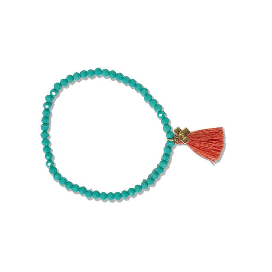 Patsy Solid Crystal Stretch Bracelet With Tassel by Ink + Alloy at Confetti Gift and Party