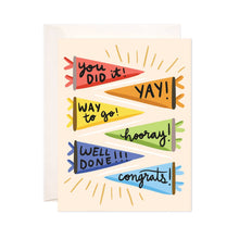  Pennant Congrats Greeting Card - Perfect for Graduation by Bloomwolf Studio at Confetti Gift and Party