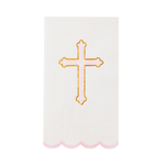 Petal Pink Cross Guest Towels – Elegant Baptism & Communion Party Napkins by Bonjour Fête at Confetti Gift and Party Tuscaloosa Alabama