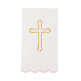 Petal Pink Cross Guest Towels – Elegant Baptism & Communion Party Napkins by Bonjour Fête at Confetti Gift and Party Tuscaloosa Alabama
