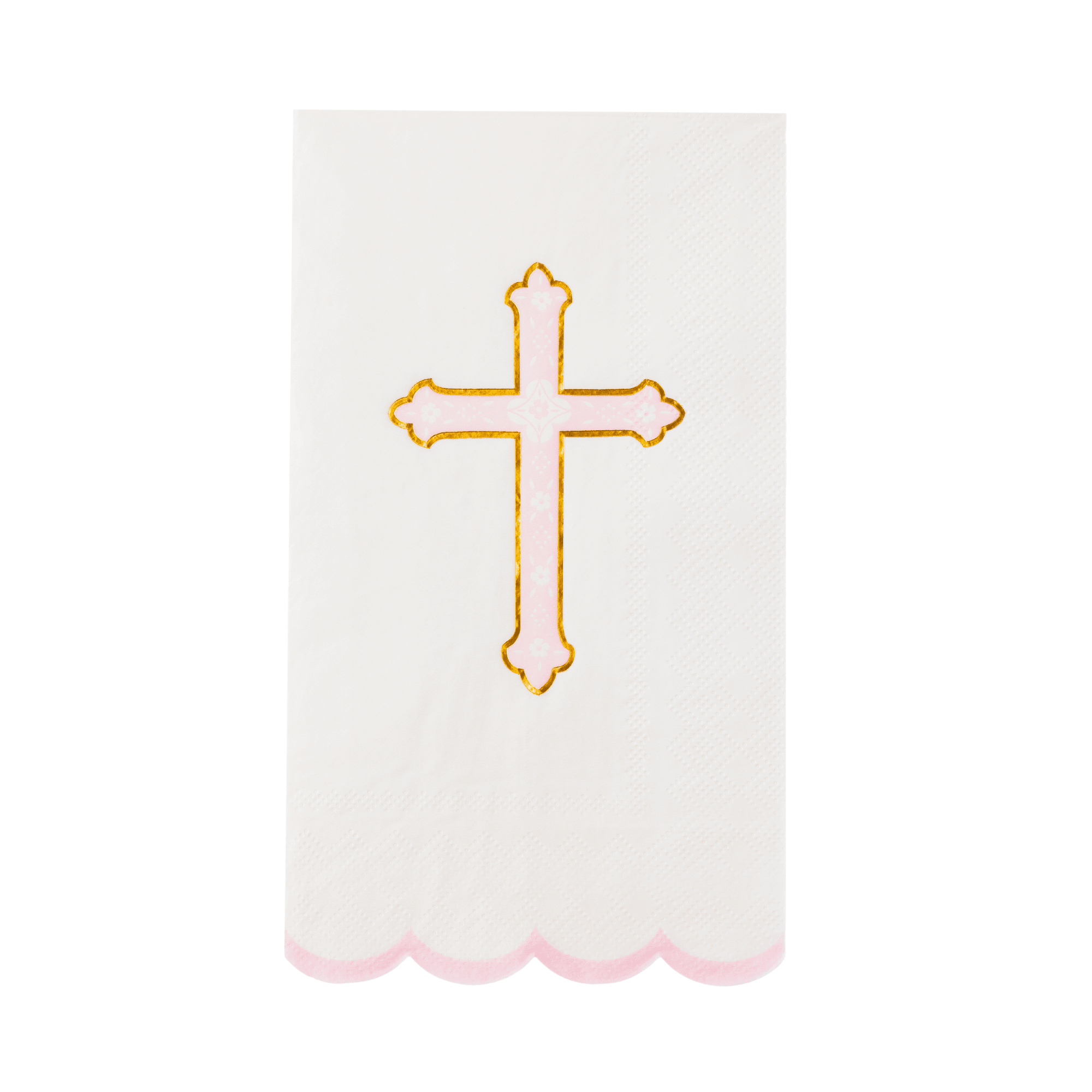 Petal Pink Cross Guest Towels – Elegant Baptism & Communion Party Napkins by Bonjour Fête at Confetti Gift and Party Tuscaloosa Alabama