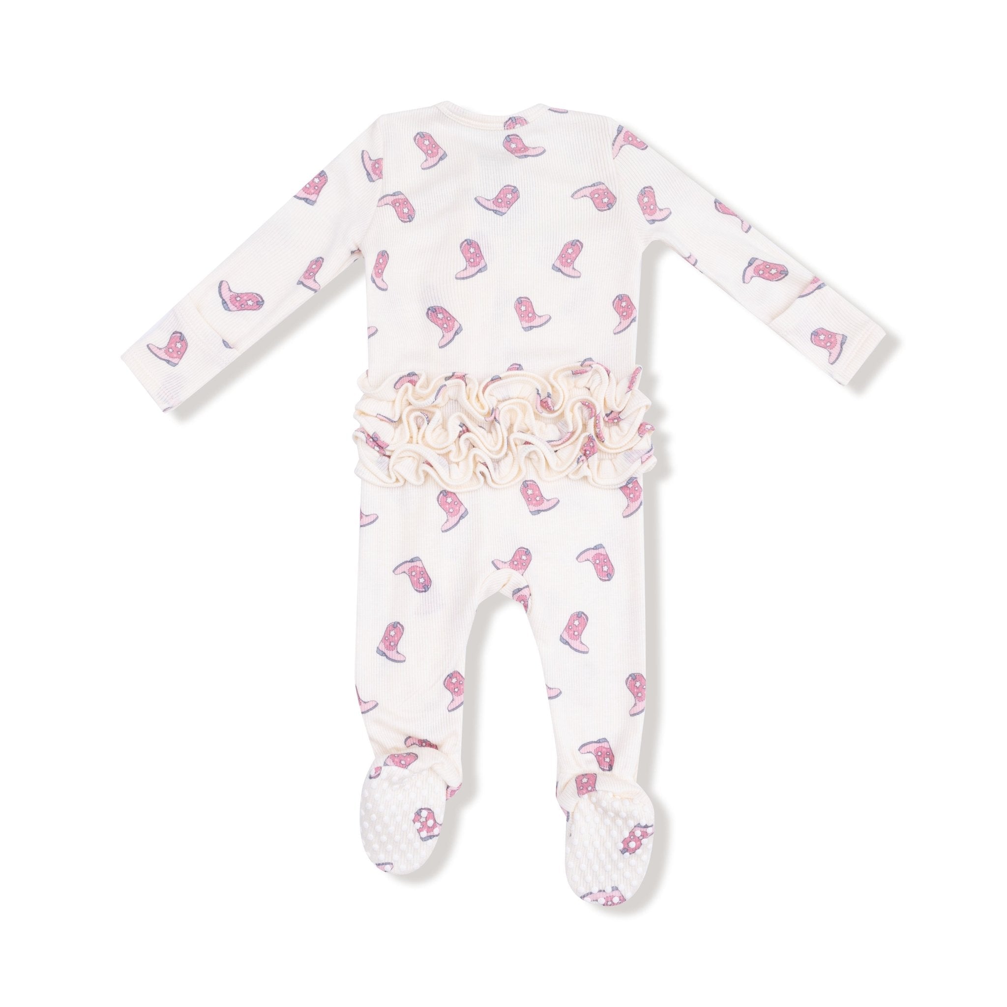 Petite Cowgirl Boots - 2 Way Zipper Ruffle Back Footie by Angel Dear at Confetti Gift and Party Tuscaloosa Alabama