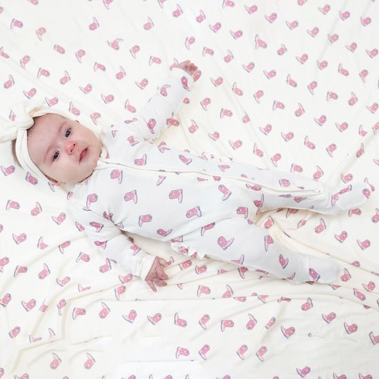 Petite Cowgirl Boots - 2 Way Zipper Ruffle Back Footie by Angel Dear at Confetti Gift and Party Tuscaloosa Alabama