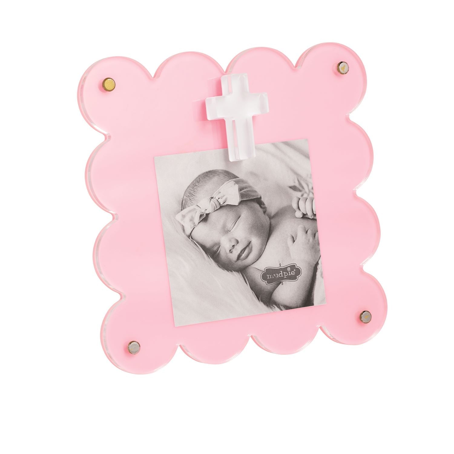 Pink Acrylic Cross Frame by Mud Pie at Confetti Gift and Party Tuscaloosa Alabama