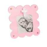 Pink Acrylic Cross Frame by Mud Pie at Confetti Gift and Party Tuscaloosa Alabama