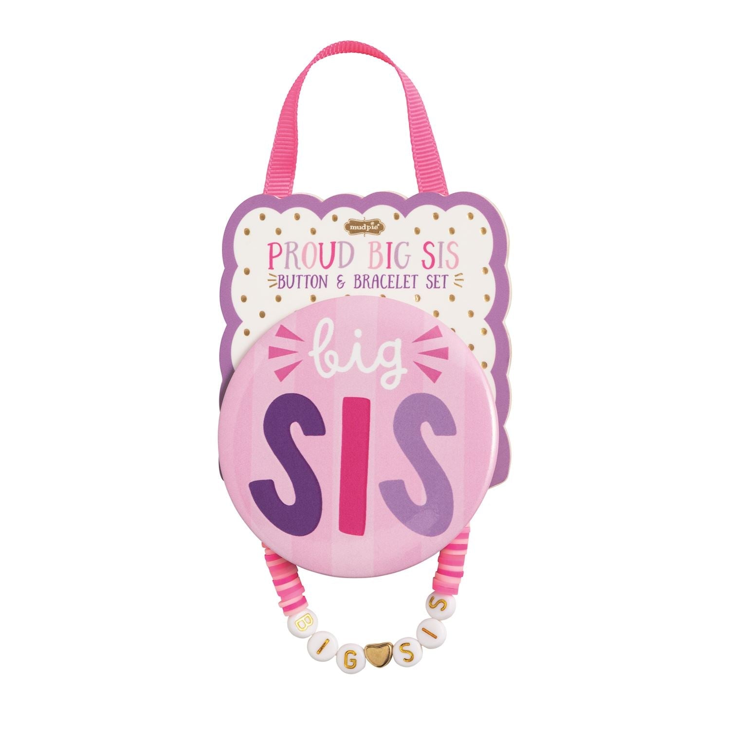 Pink Big Sis Bracelet Set by Mud Pie at Confetti Gift and Party Tuscaloosa Alabama