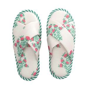 Pink Block Print Slippers by Mud Pie at Confetti Gift and Party Tuscaloosa Alabama