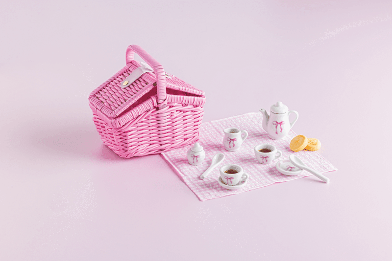 Pink Bow Tea Set for Girls by Mud Pie at Confetti Gift and Party Tuscaloosa Alabama