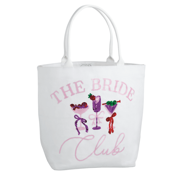 Pink Bride Sparkle Tote by Mud Pie at Confetti Gift and Party Tuscaloosa Alabama