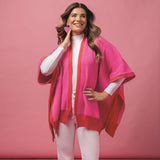 Pink Bringham Reversible Poncho by Mudpie at Confetti Gift and Party Tuscaloosa Alabama