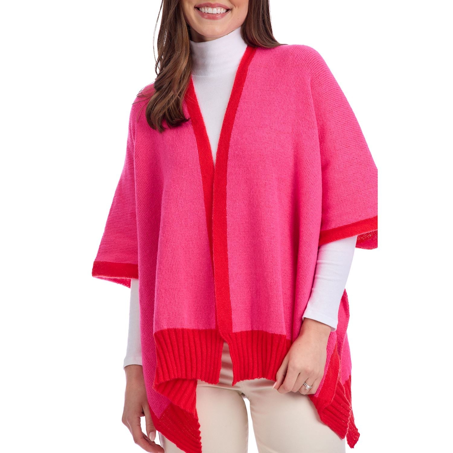 Pink Bringham Reversible Poncho by Mudpie at Confetti Gift and Party Tuscaloosa Alabama