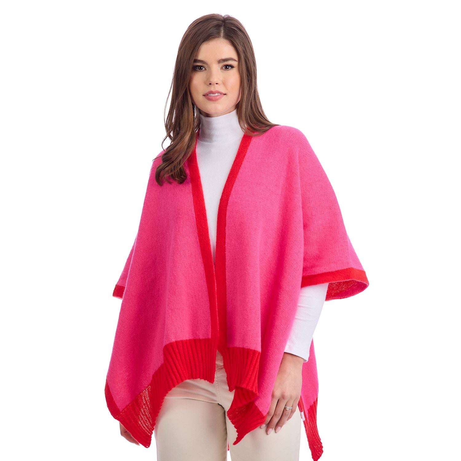 Pink Bringham Reversible Poncho by Mudpie at Confetti Gift and Party Tuscaloosa Alabama