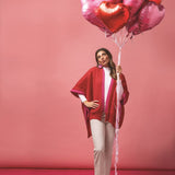 Pink Bringham Reversible Poncho by Mudpie at Confetti Gift and Party Tuscaloosa Alabama