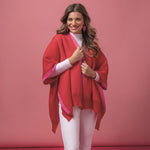 Pink Bringham Reversible Poncho by Mudpie at Confetti Gift and Party Tuscaloosa Alabama