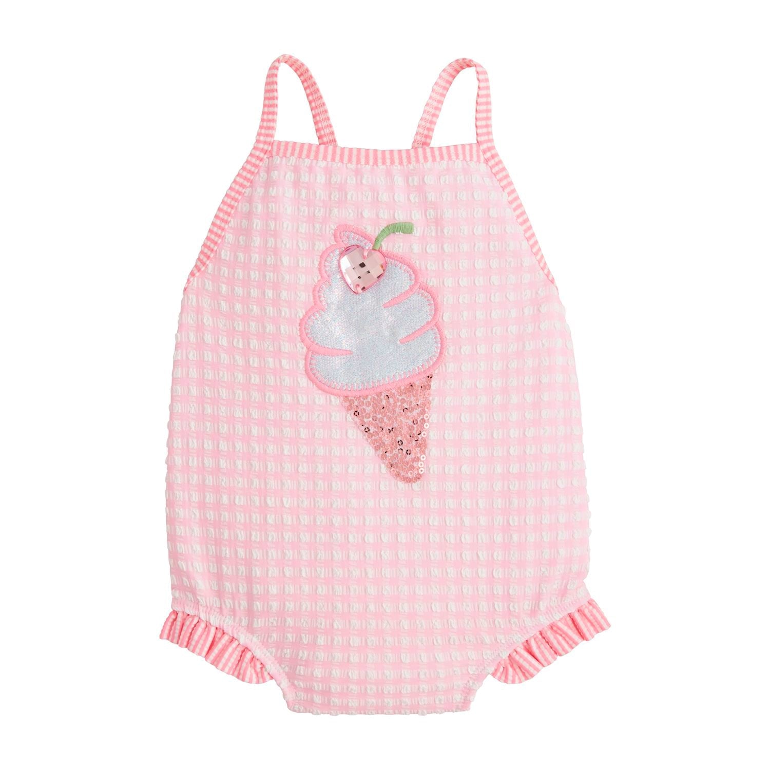 Pink Check Ice Cream Swim Suit by Mud Pie at Confetti Gift and Party Tuscaloosa Alabama