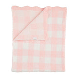 Pink Gingham Scallop Chenille Blanket by Mud Pie at Confetti Gift and Party Tuscaloosa Alabama