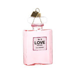 Eric Cortina 4-inch pink Love Potion No. 9 glass and plastic ornament with whimsical bottle design, gift boxed.