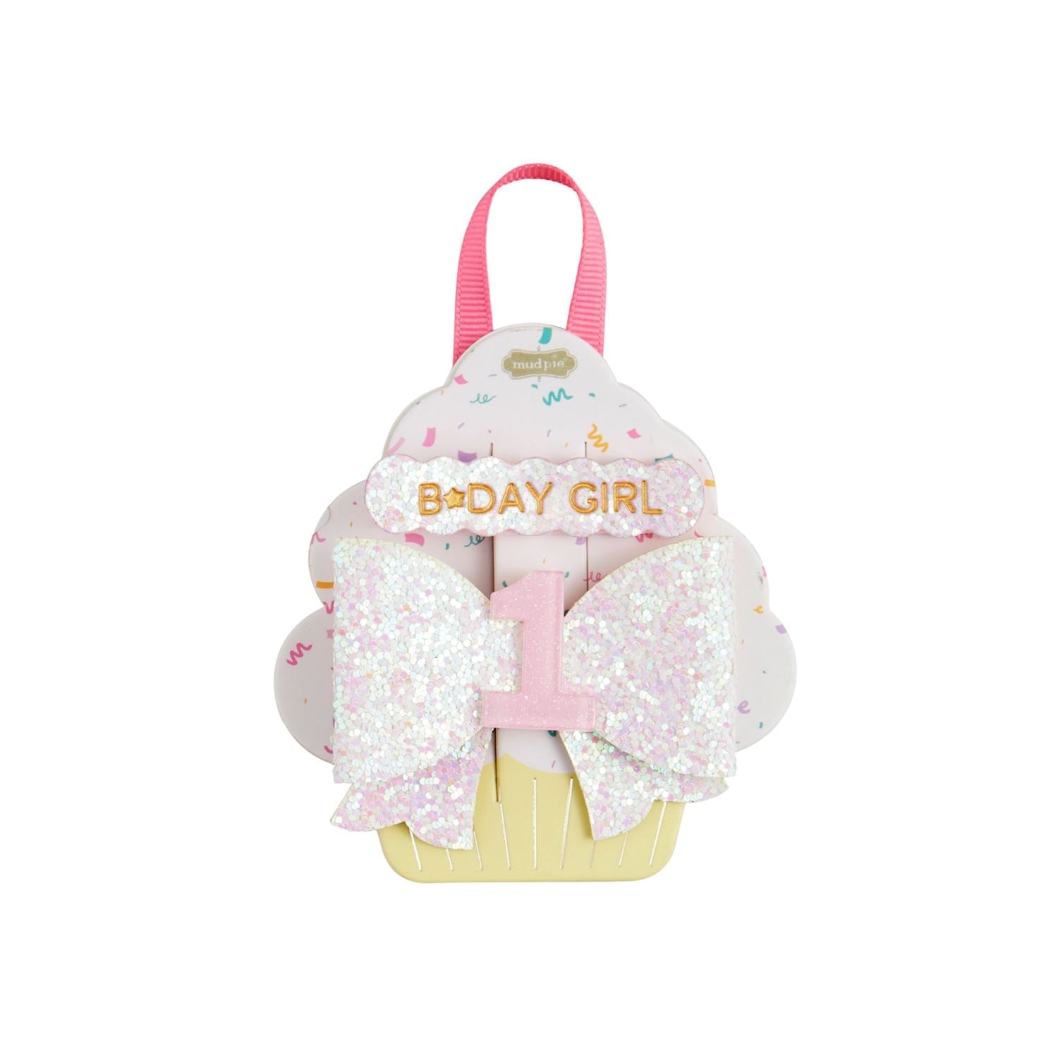 Pink One Birthday Hair Clips by Mud Pie at Confetti Gift and Party Tuscaloosa Alabama