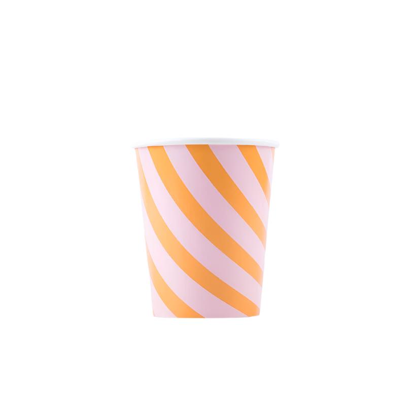 Pink & Orange Stripy Pumpkin Cups by Meri Meri at Confetti Gift and Party