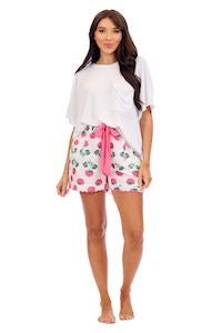 Pink Peony Pajama Shorts by Mud Pie at Confetti Gift and Party Tuscaloosa Alabama