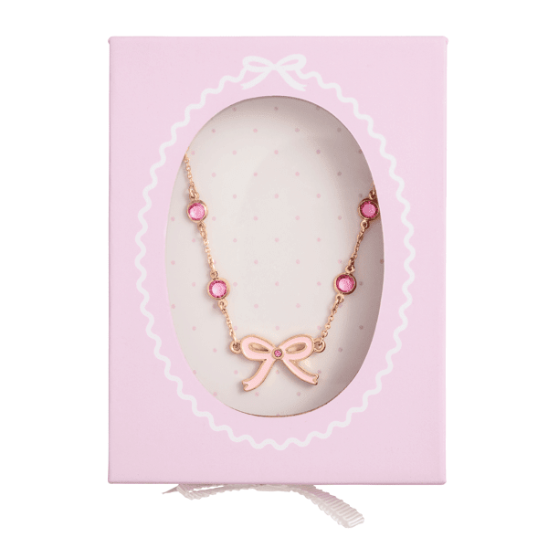 Pink Rhinestone Bow Necklace by Mud Pie at Confetti Gift and Party Tuscaloosa Alabama