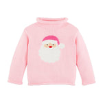 Pink sweater with Santa Claus design on a white background