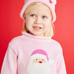 Pink Santa Rollneck Sweater by Mud Pie at Confetti Gift and Party Tuscaloosa Alabama
