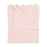 Pink Scallop Chenille Blanket by Mud Pie at Confetti Gift and Party Tuscaloosa Alabama