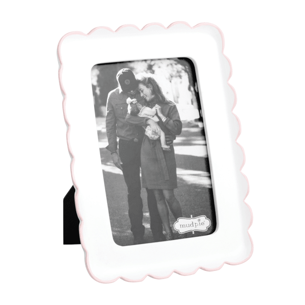 Pink Scalloped Resin Frame by Mud Pie at Confetti Gift and Party Tuscaloosa Alabama