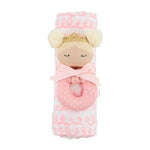 Pink Swirl Swaddle & Rattle Set by Mud Pie at Confetti Gift and Party Tuscaloosa Alabama